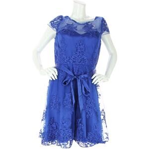 Marina Floral Embroidered Mesh Sash Evening Formal Wedding Prom Party Gown Dress